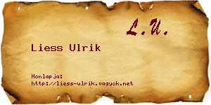 Liess Ulrik névjegykártya
